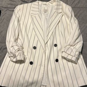 White Striped Blazer